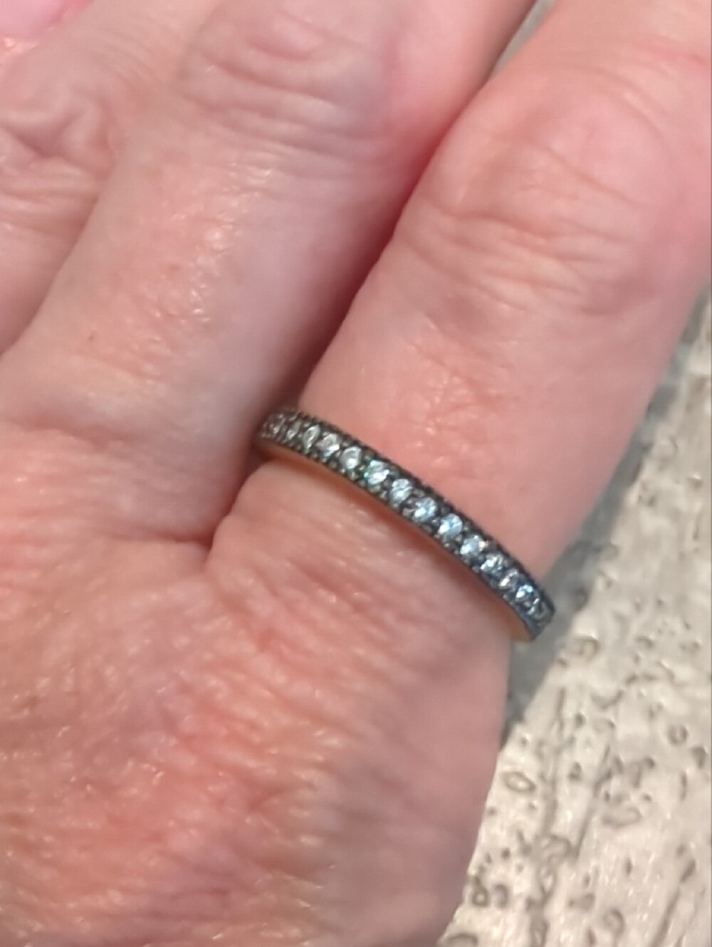 Freida Rothman FR 925 Sterling Pave Stacker Ring Black And Gold NWT - Picture 6 of 6